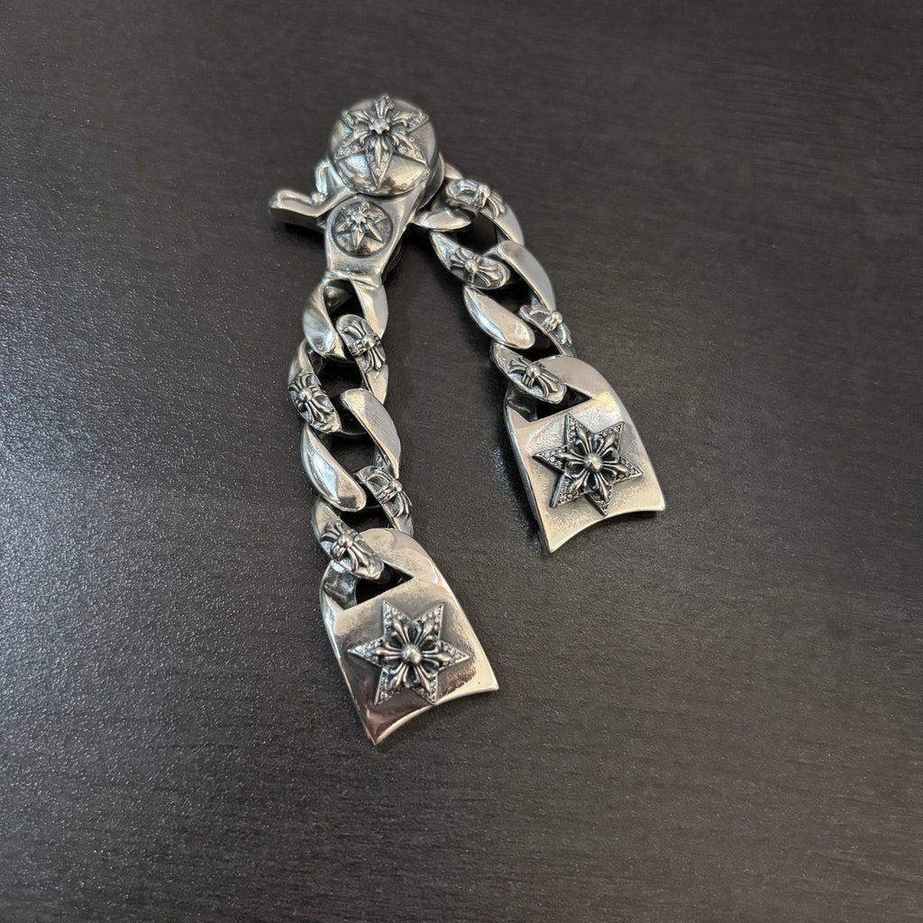 Silberversilbertes Strass-Uhrenarmband mit Hexagramm – Retro Punk Style, Unisex