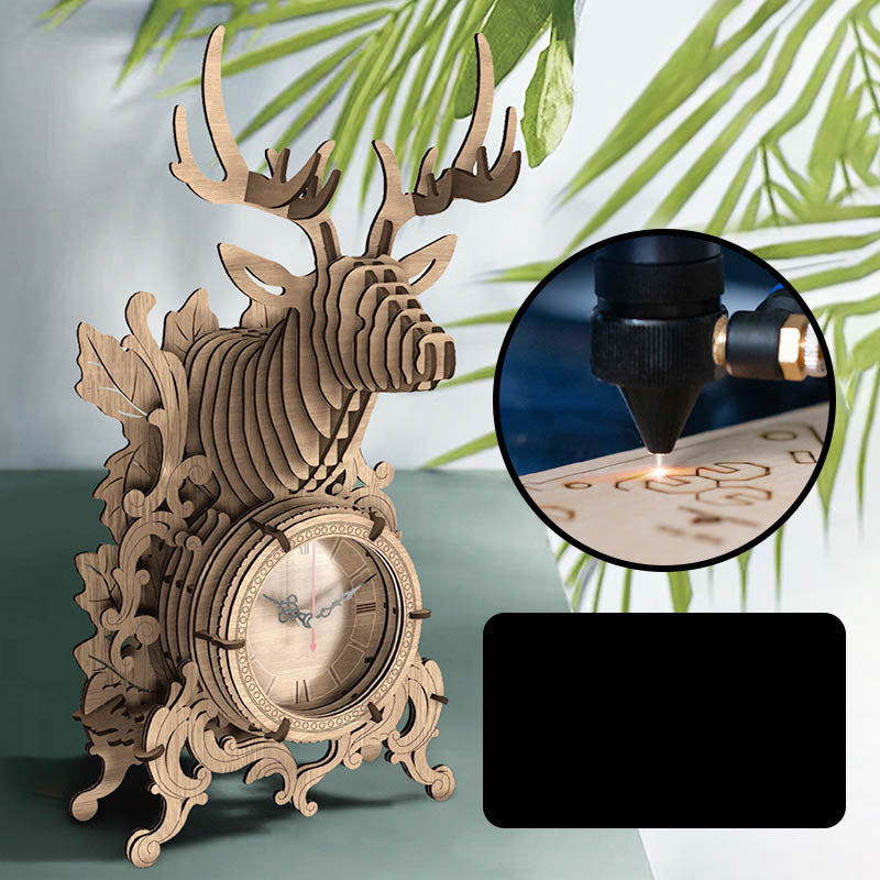 DIY Holz Hirschkopf Uhr Modell zum Selberbauen