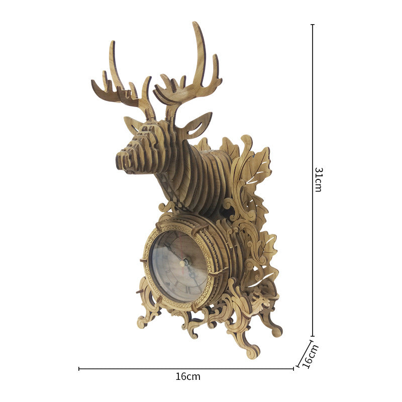 DIY Holz Hirschkopf Uhr Modell zum Selberbauen