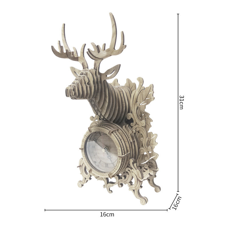 DIY Holz Hirschkopf Uhr Modell zum Selberbauen