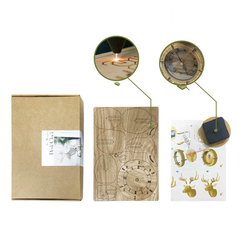 DIY Holz Hirschkopf Uhr Modell zum Selberbauen