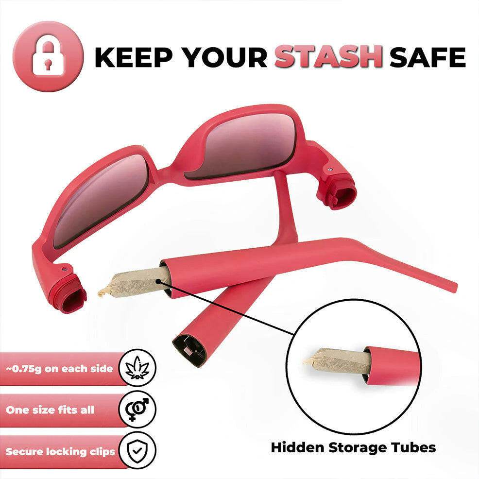 Sonnenbrille mit verstecktem Stauraum