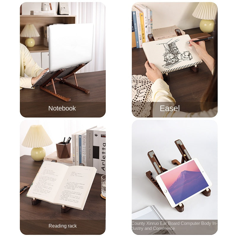 Laptop-Ständer aus Holz/Bambus – Faltbar, Belüftet, Multifunktional