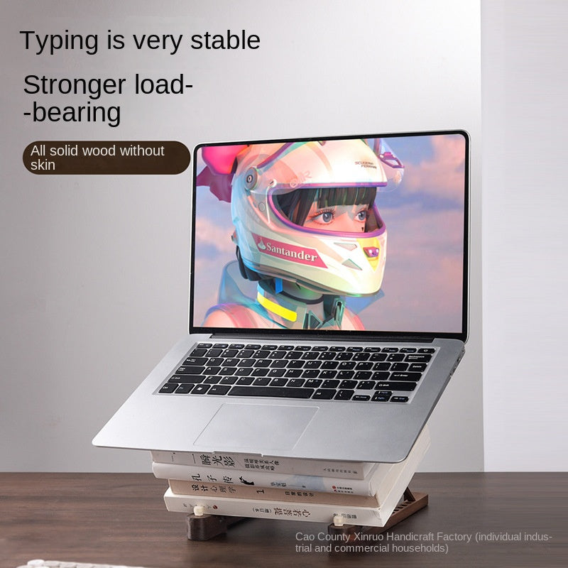 Laptop-Ständer aus Holz/Bambus – Faltbar, Belüftet, Multifunktional
