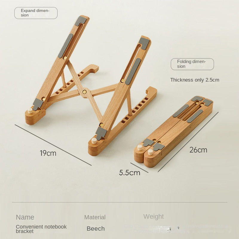 Laptop-Ständer aus Holz/Bambus – Faltbar, Belüftet, Multifunktional