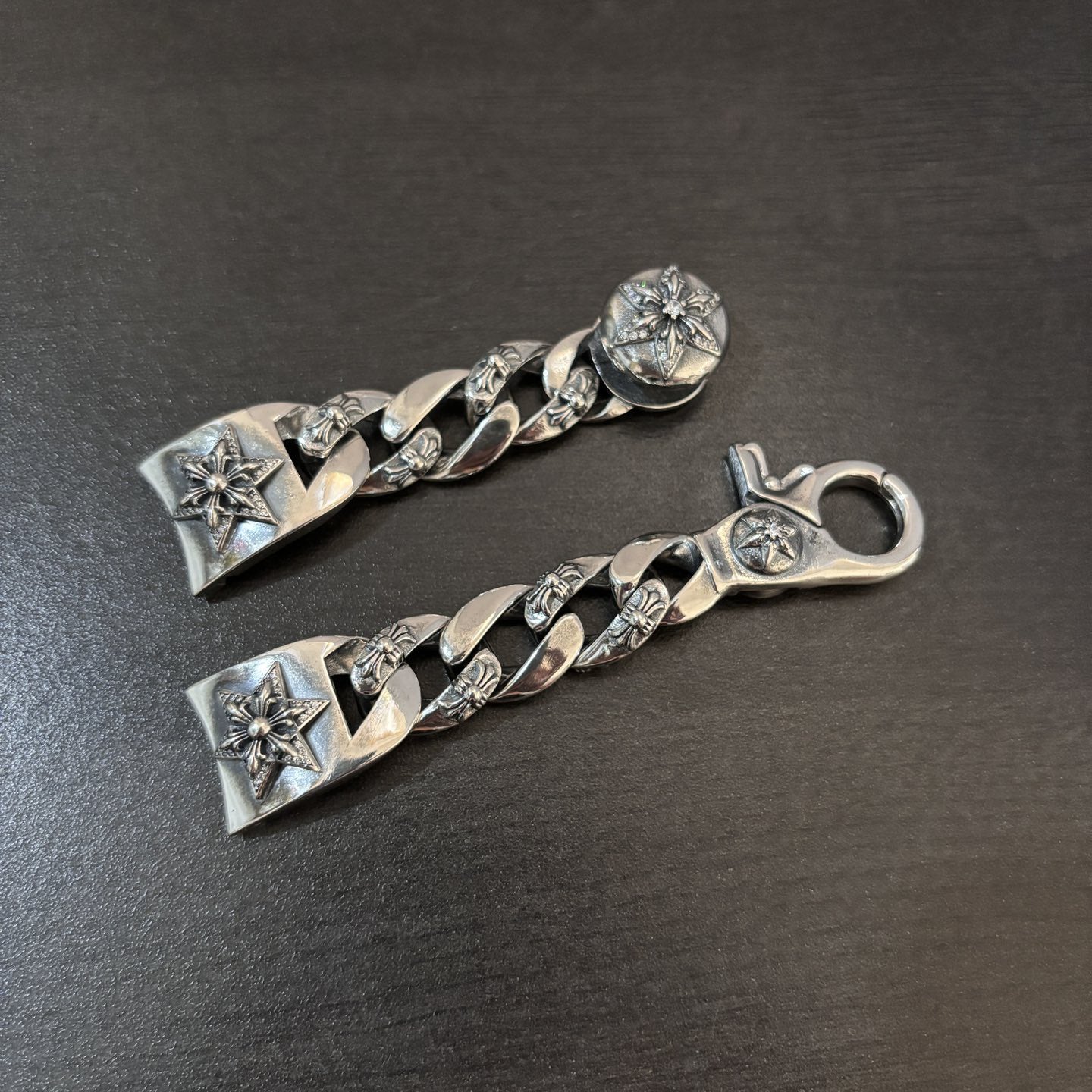 Silberversilbertes Strass-Uhrenarmband mit Hexagramm – Retro Punk Style, Unisex