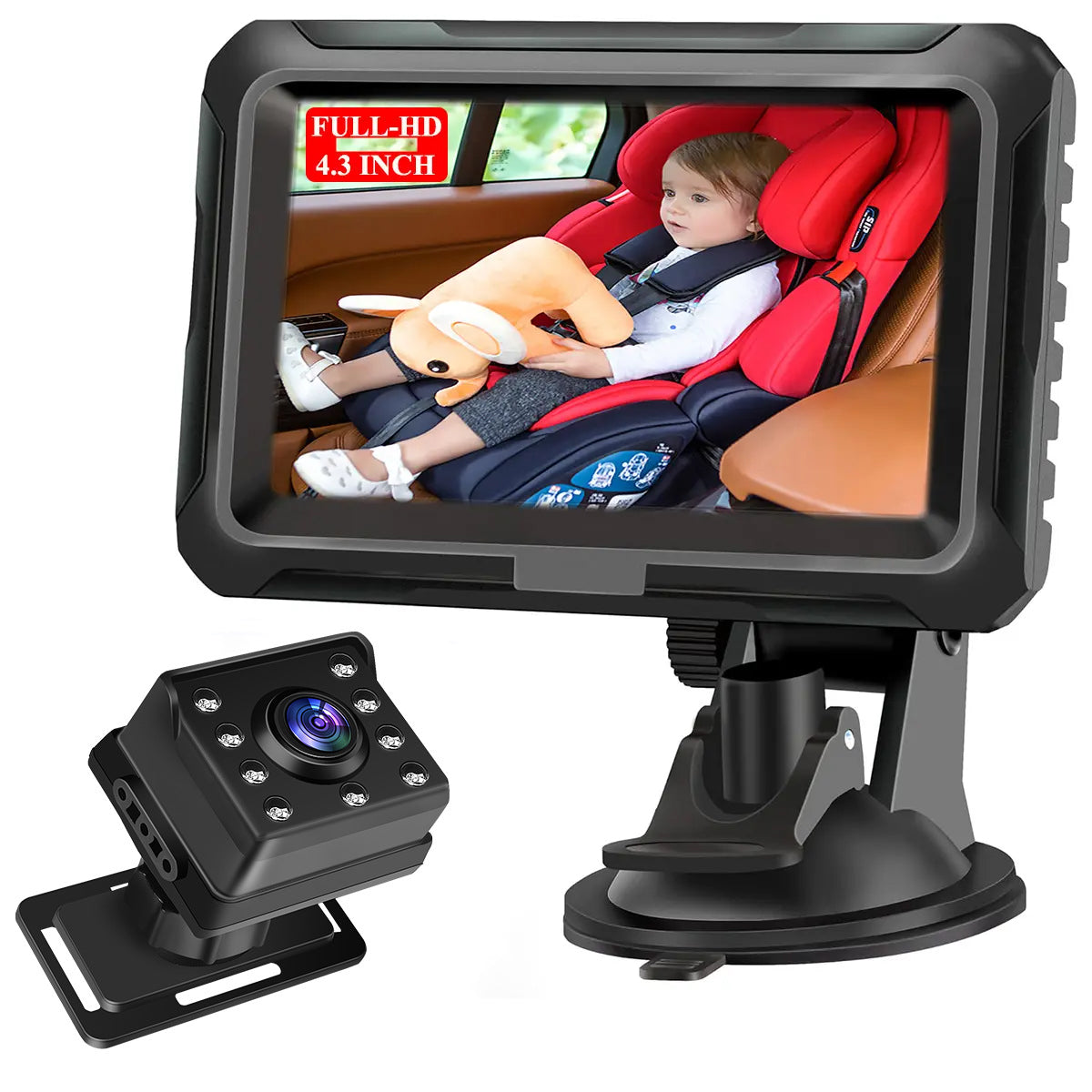 4,3 Zoll Auto-Babyspiegel HD 1080P Rücksitzmonitor