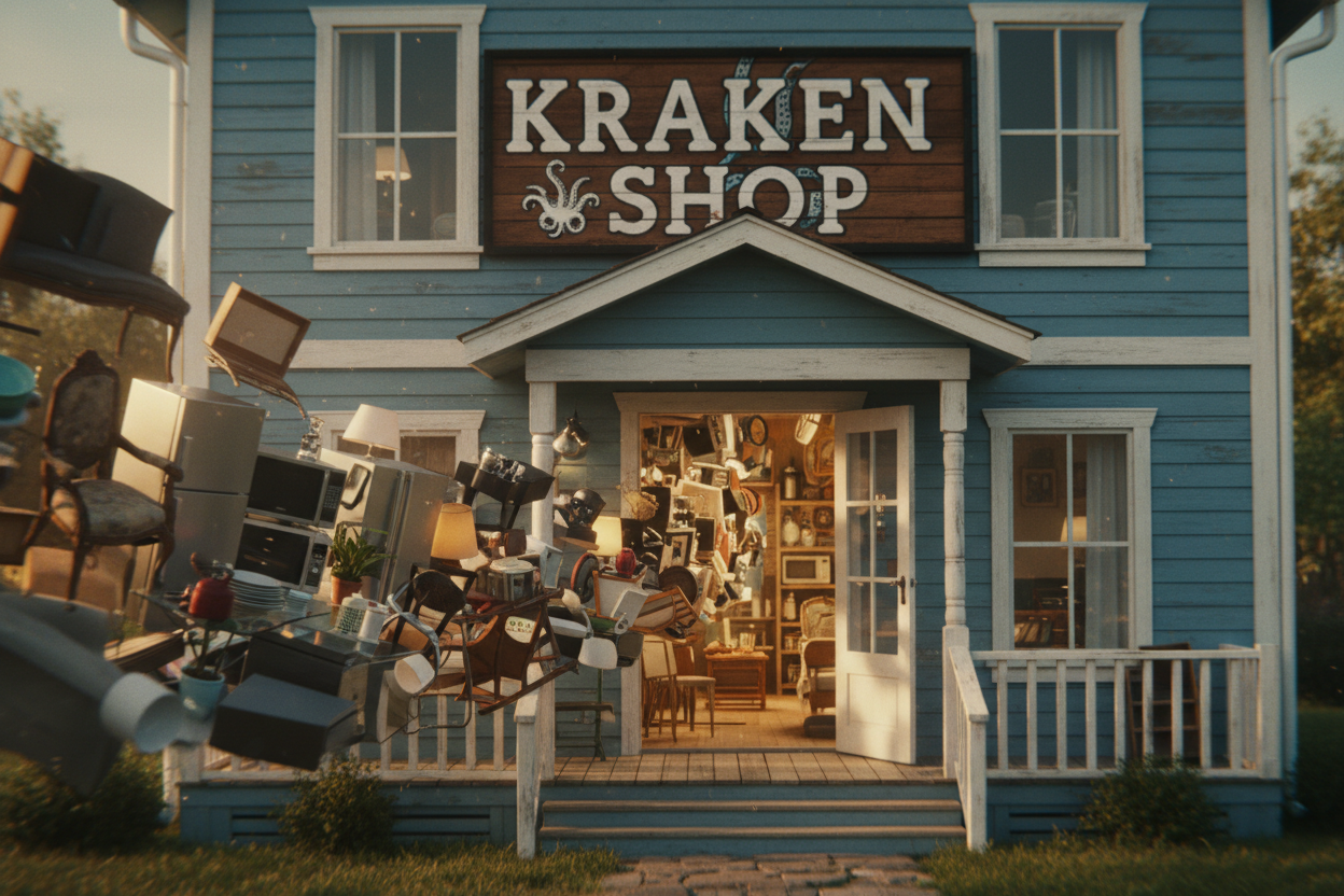 ok wieder ein bild aber auf dem haus stiht Kraken shop